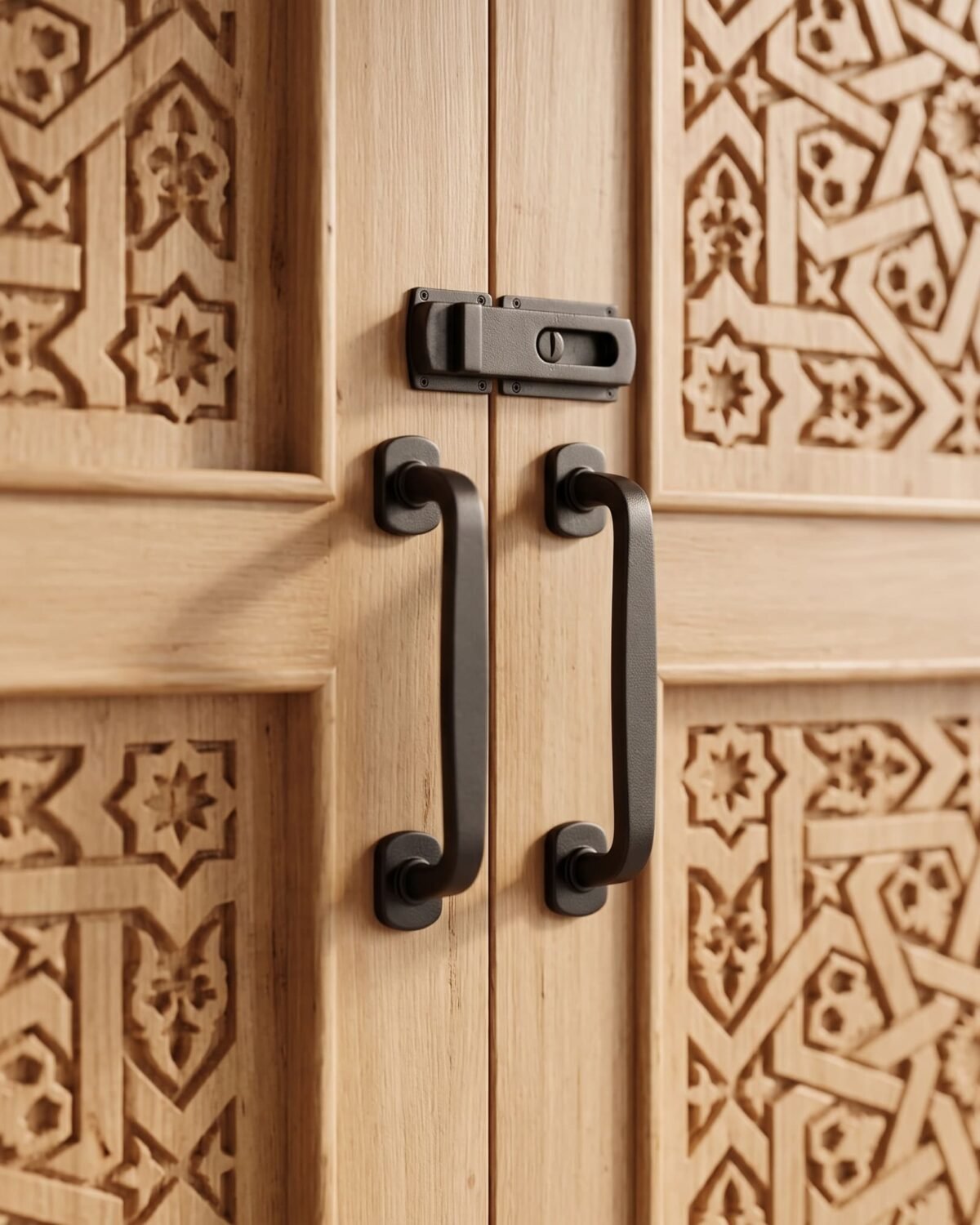 Atlas Portal handmade Moroccan door – carved wood detail, view 3