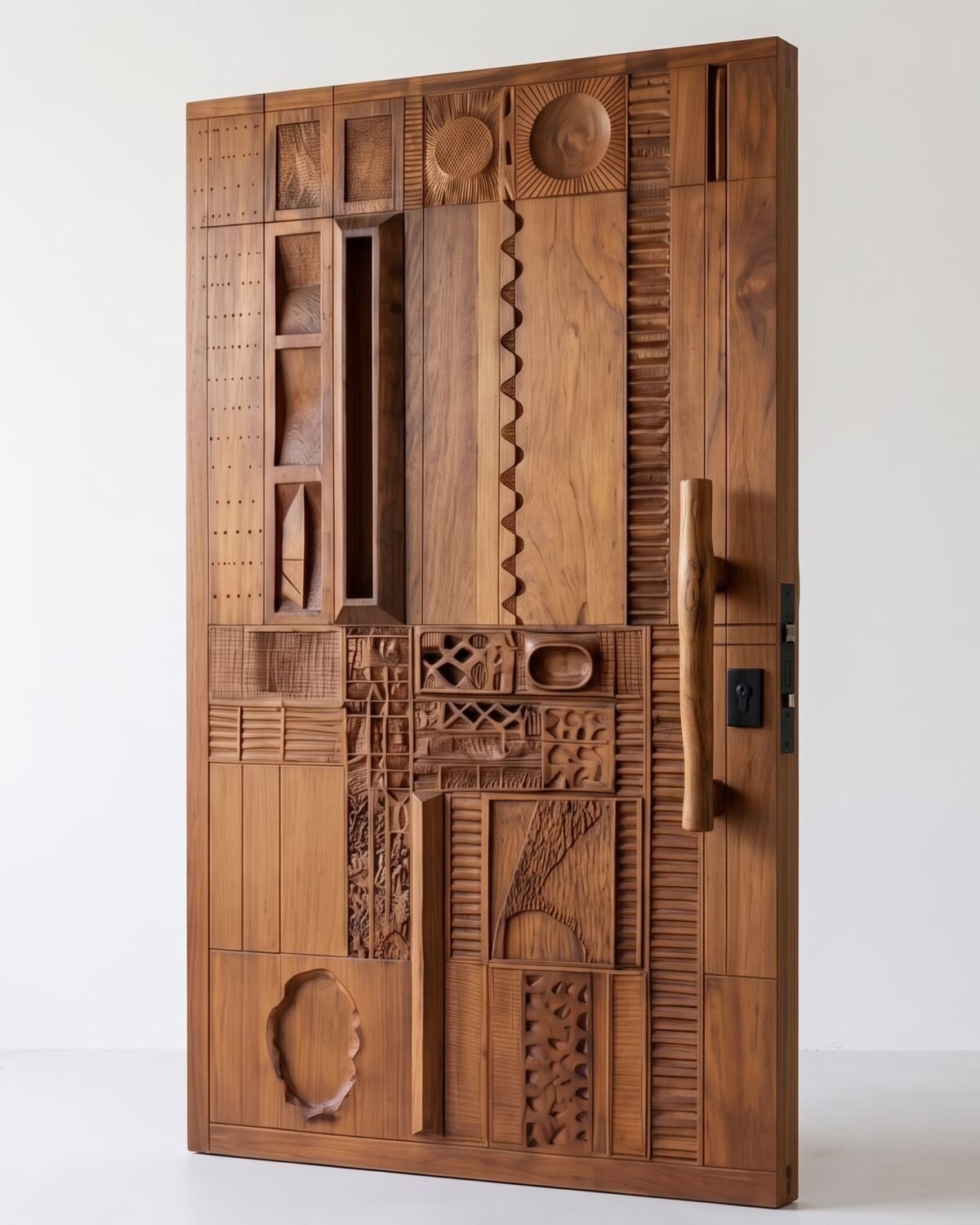Atelier Collage handmade Moroccan door – carved wood detail, view 4