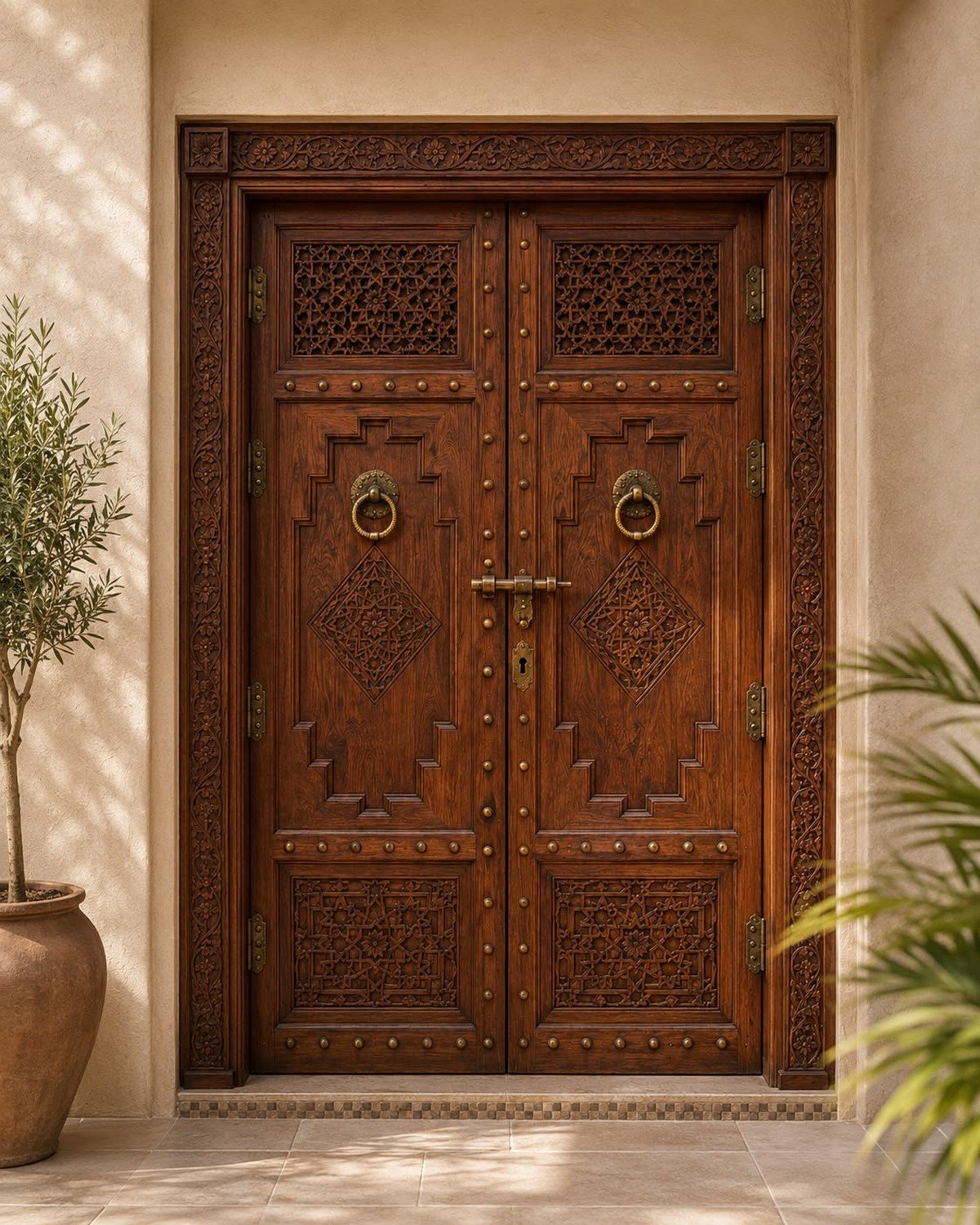 Bab Al Andalus handmade Moroccan door in hand-carved cedar wood